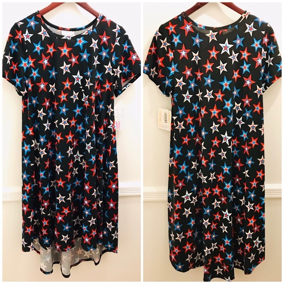NWT Lularoe Carly Dress Stars Patriotic American - Picture 1 of 9